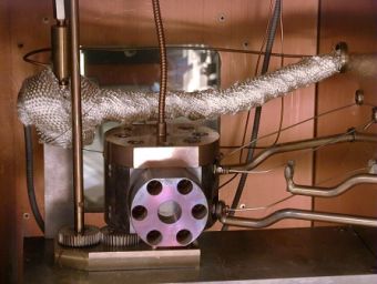 Picture of the set-up in a high temperature oven