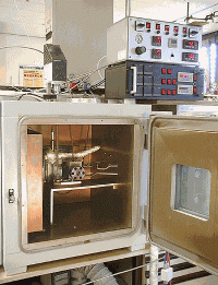 Picture of the set-up in a high temperature oven